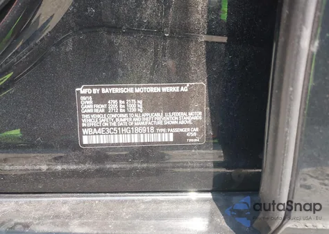 2017 BMW 440I Gran Coupe z USA, uszkodzony, nr VIN WBA4E3C51HG186918